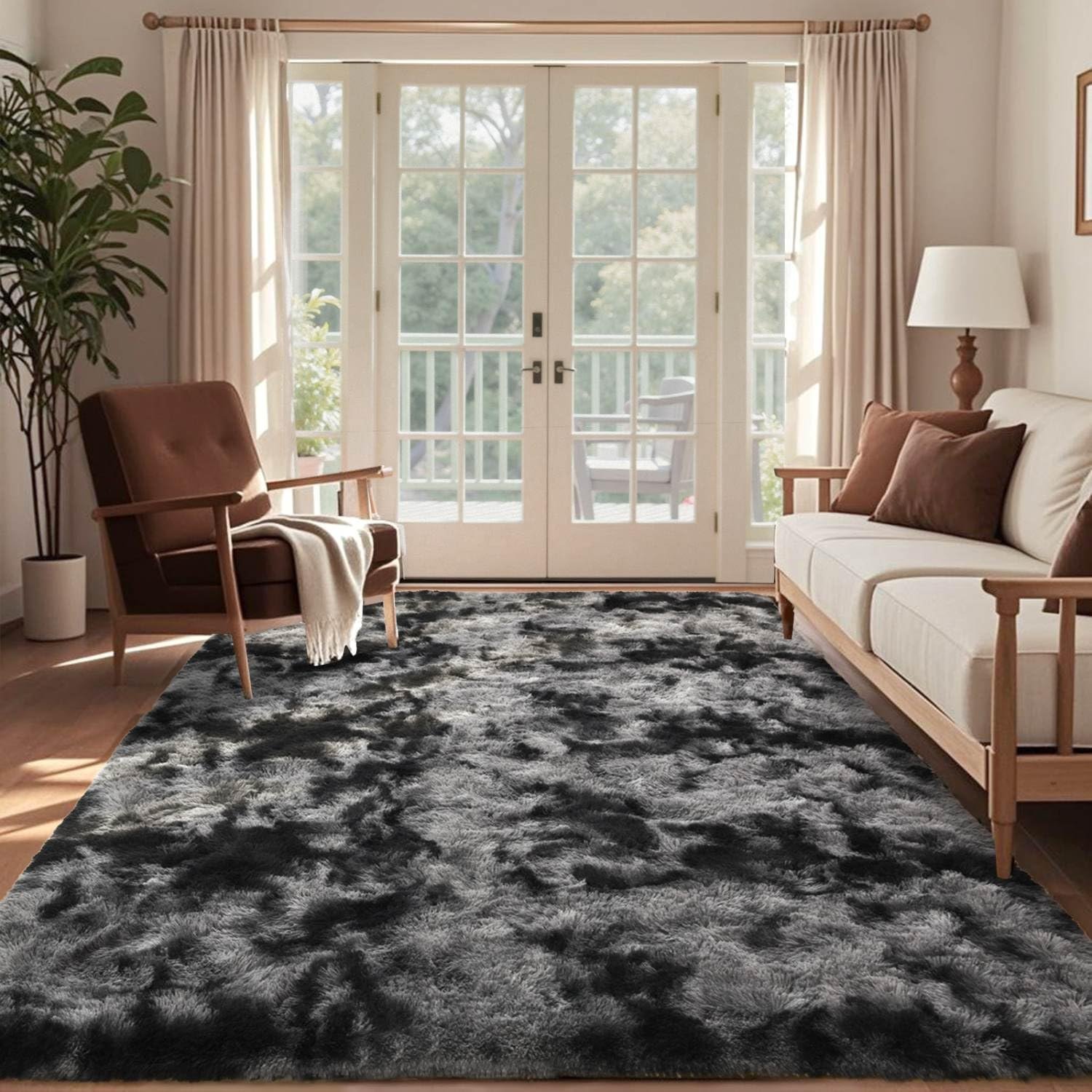 6x9 Tie-Dyed Fluffy Rug