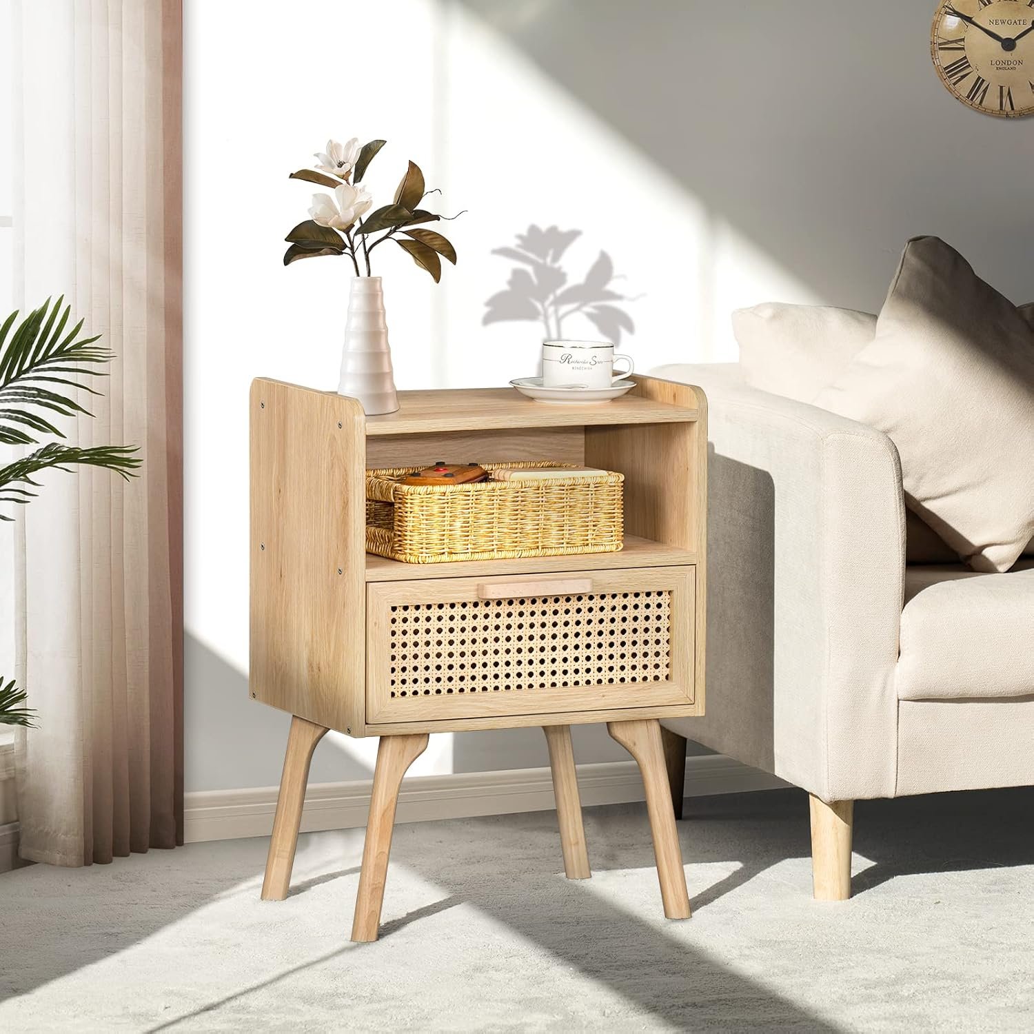 Lerliuo Rattan Nightstand