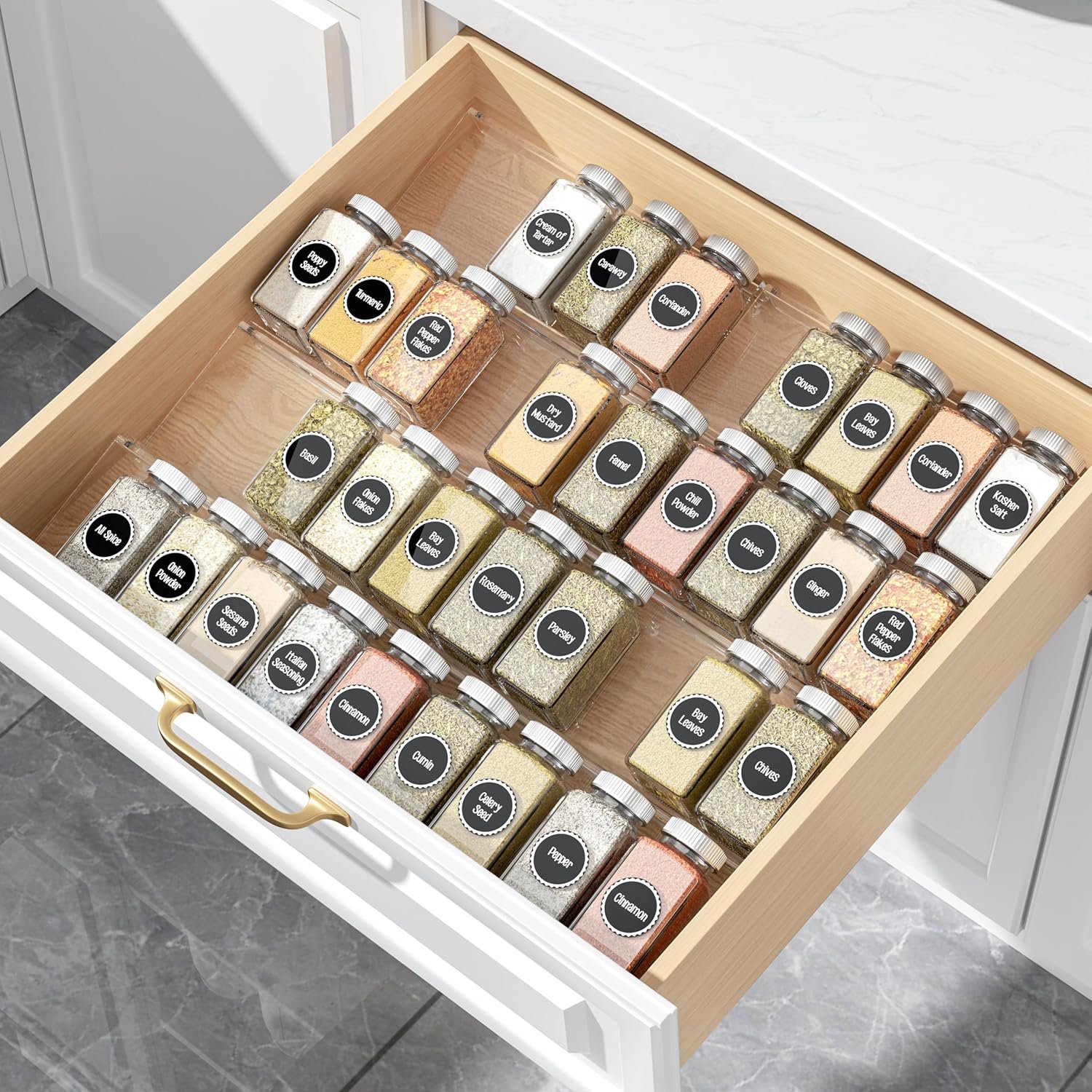 MIUKAA Spice Drawer Organizer