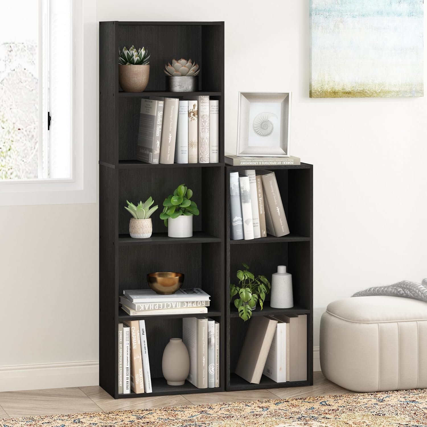 Furinno bookcase bookshelf blackwood finish