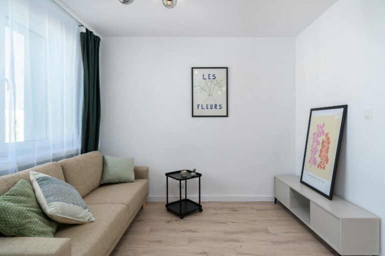 Compact sofa bed in small room – compact furniture for small rooms