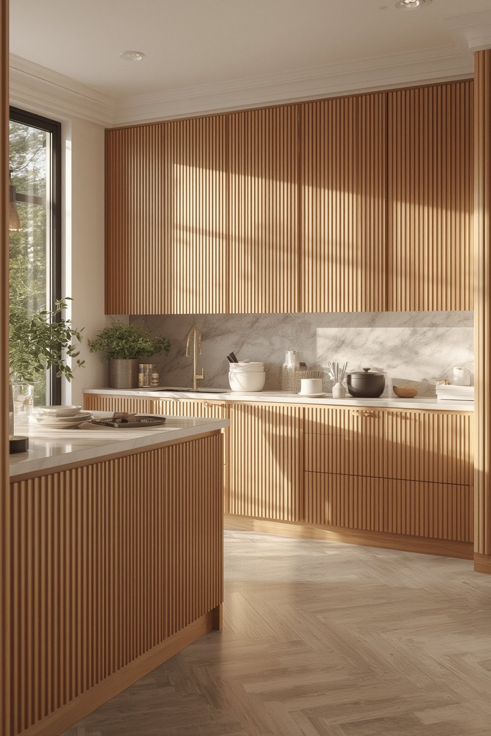 fluted kitchen cabinets - Illustration 1
