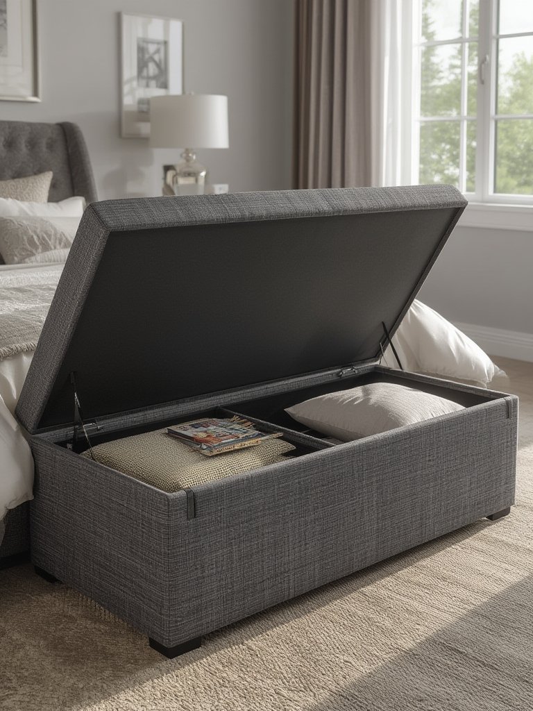 storage ottoman in action