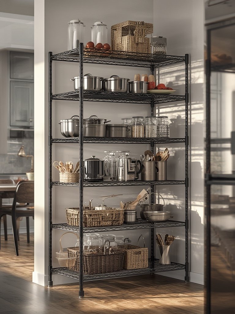 wire shelving in action