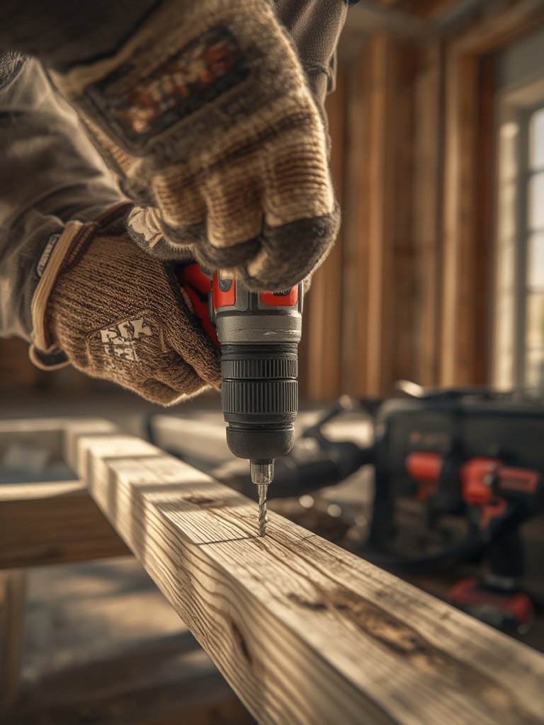 cordless drill in action