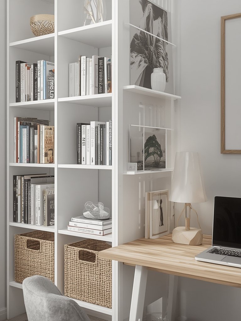 bookshelf white in action