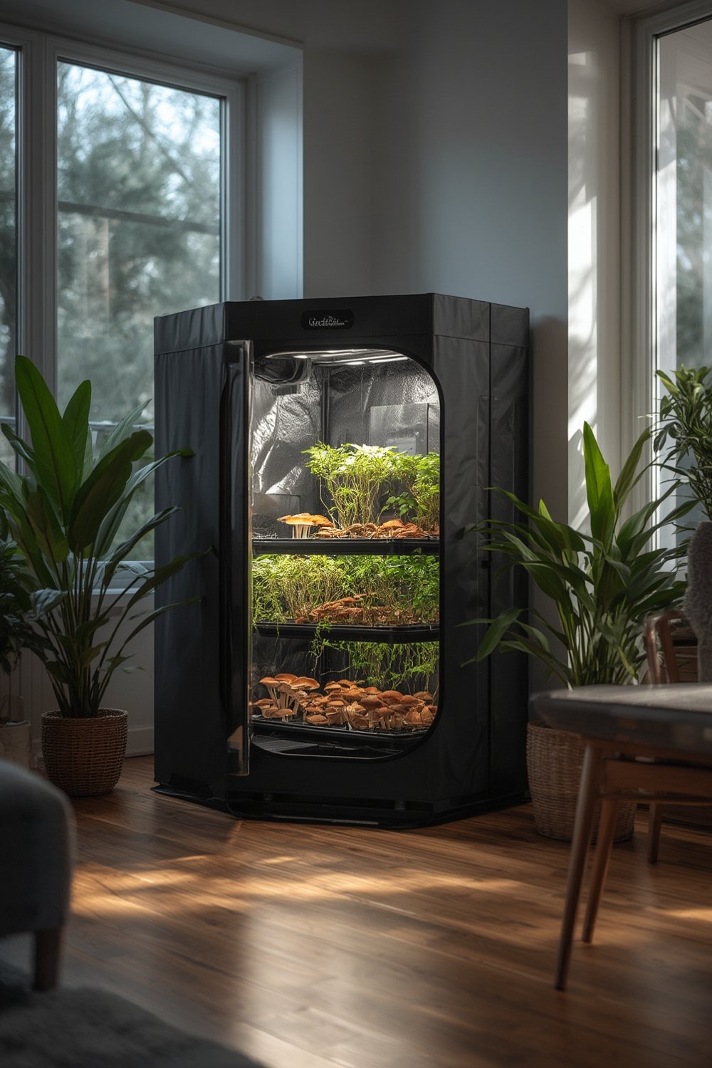 mushroom grow tent home - Illustration 1