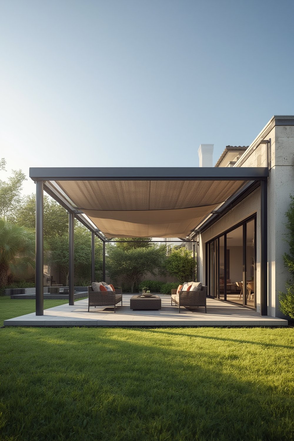 pergola with retractable canopy - Illustration 1