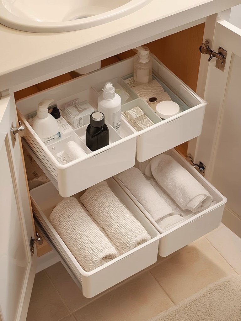 bath organizer in action