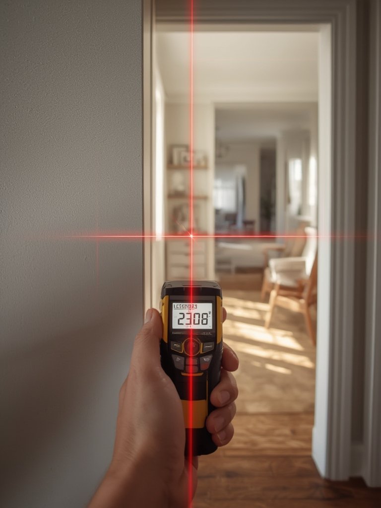 laser measurer in action